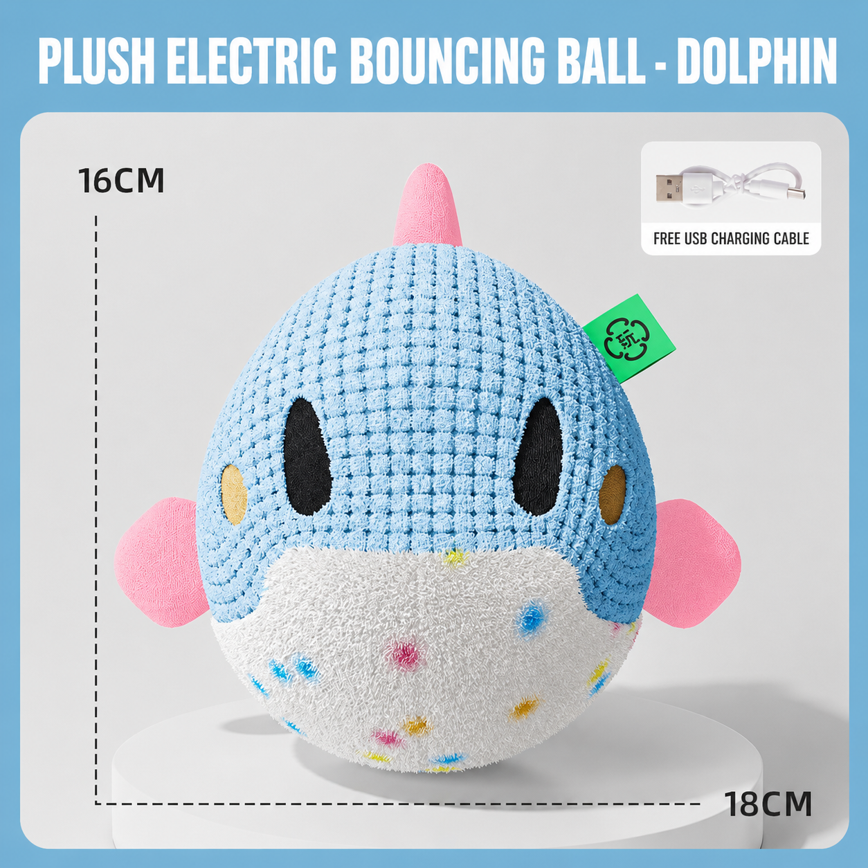 Dolphin Electric Bouncing Plush Ball