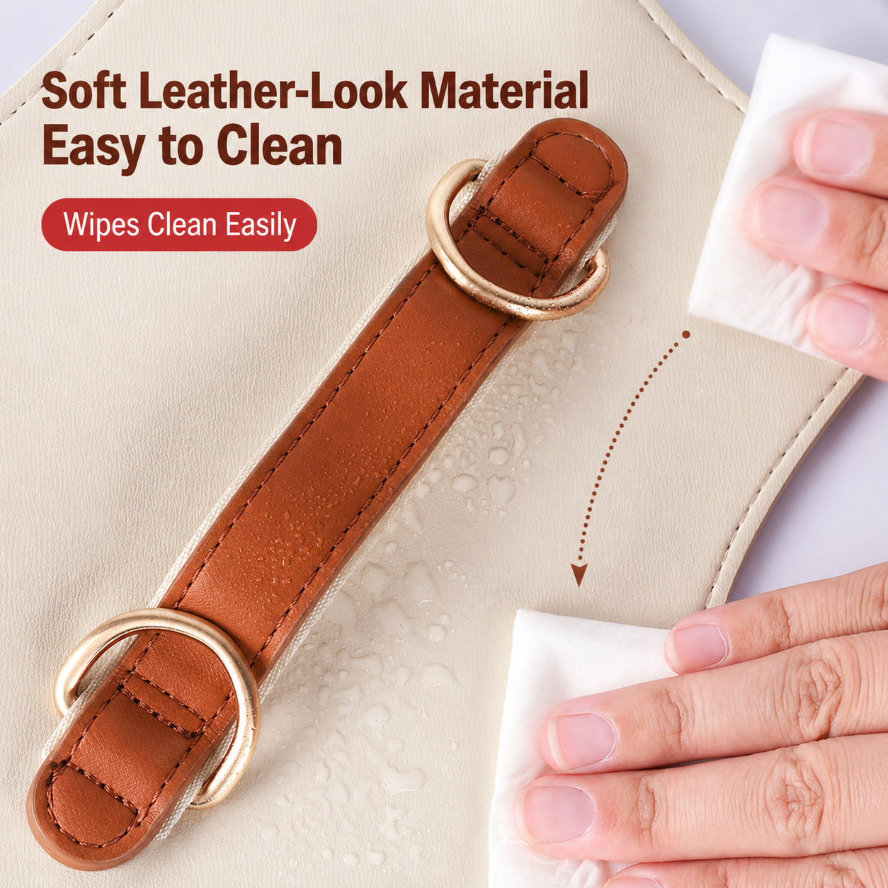 Adjustable Leather-Look Dog Harness with Control Handle, Matching Leash & Collar
