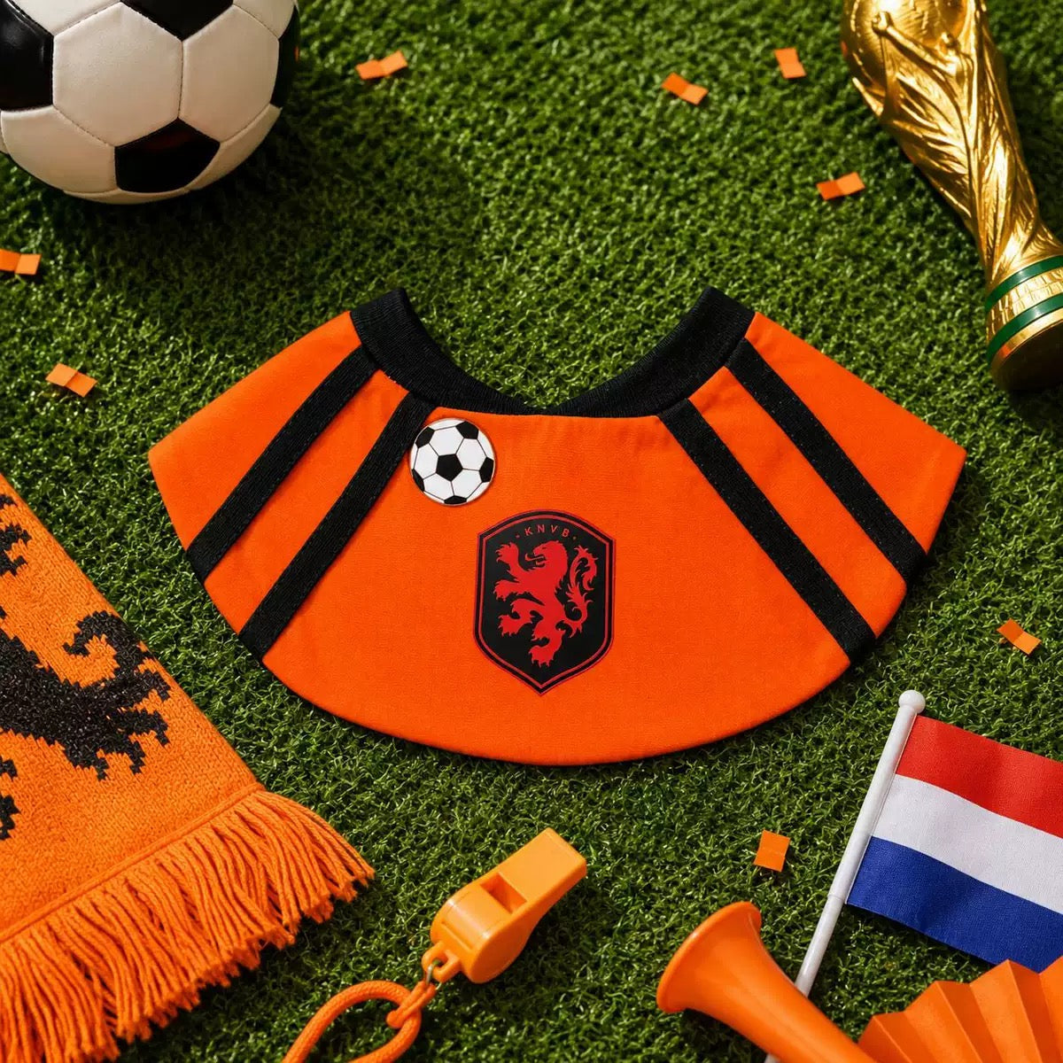 Handmade Football Team-Inspired Pet Bandana Collar – Adjustable Match Day Bib for Cats & Dogs