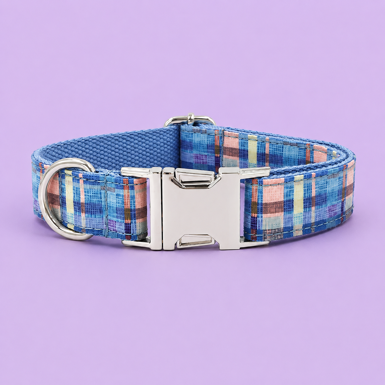 Adjustable Patterned Dog Collar with Gold Metal Buckle