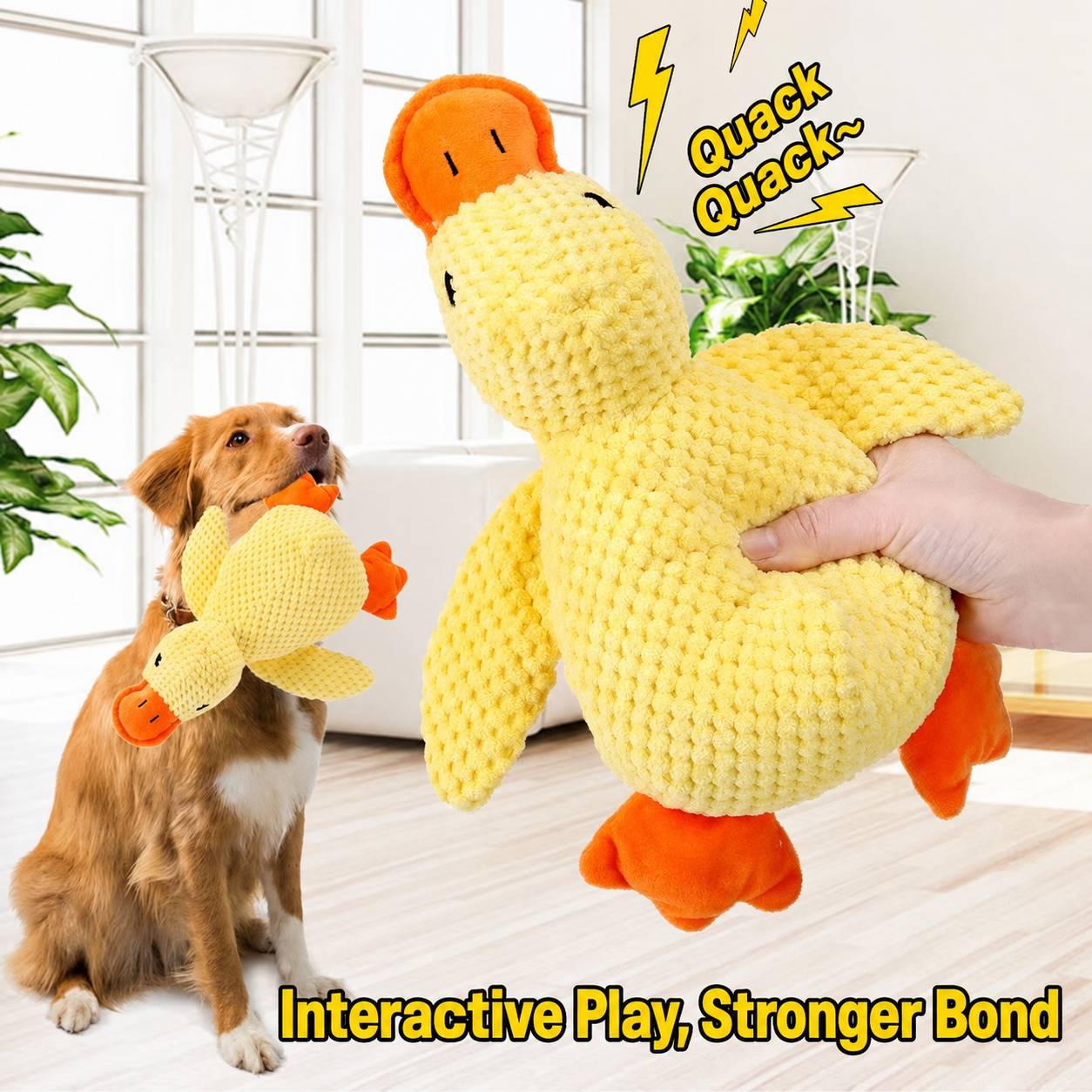 Squeaky Plush Duck Dog Toy – Soft Interactive Chew & Cuddle Toy for Dogs