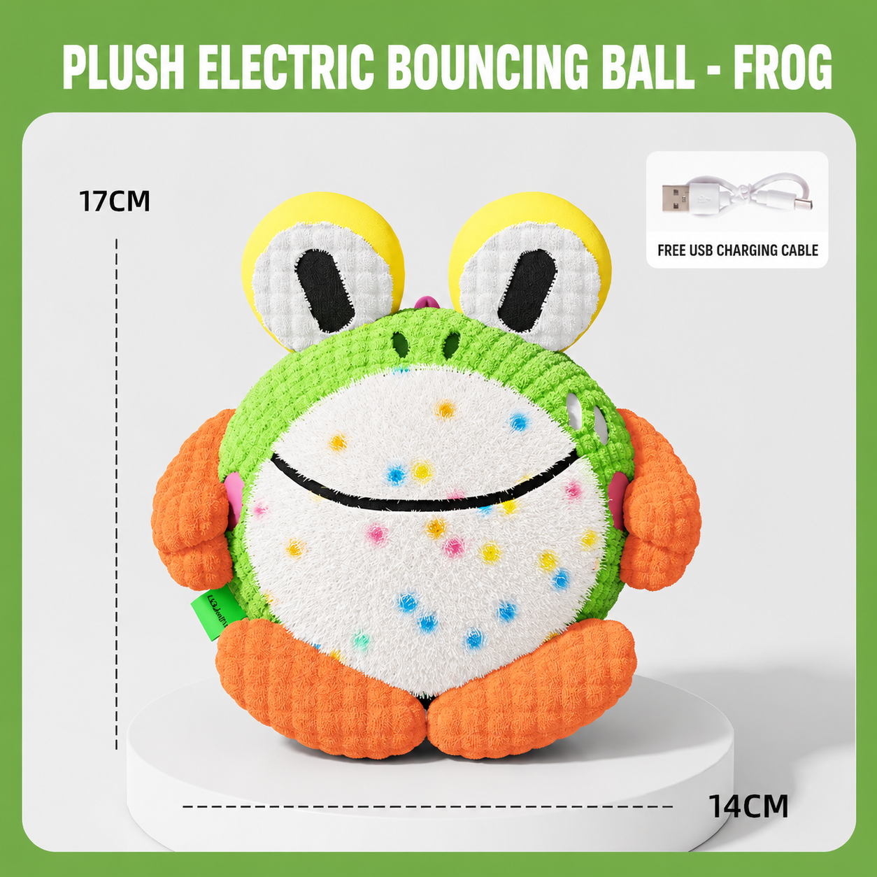 Frog Electric Bouncing Plush Ball