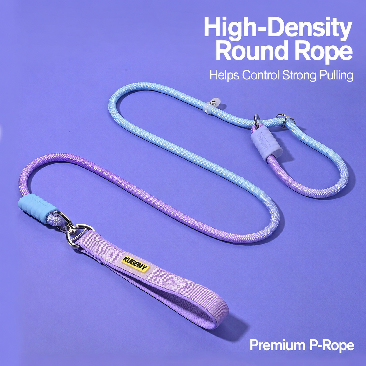 Gradient Anti-Tangle Slip Lead Dog Leash with Padded Handle & Dual Safety Stoppers