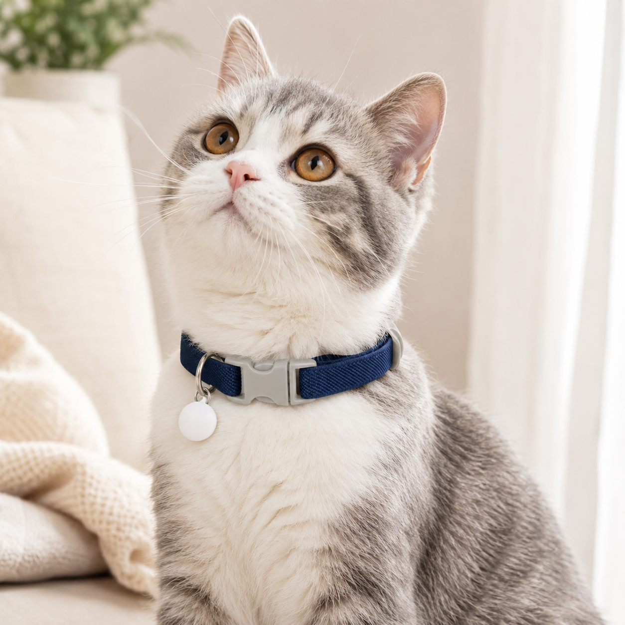 Adjustable Cat Collar with Cute Charm – Soft Lightweight Collar for Cats & Small Dogs
