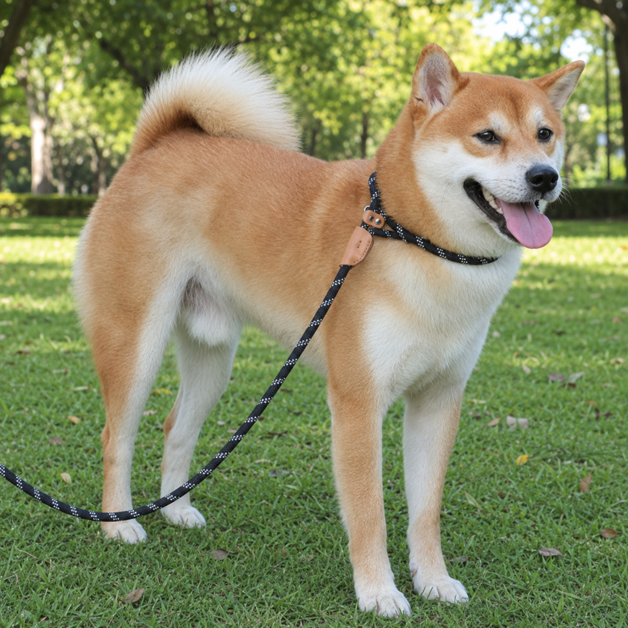 Adjustable Slip Lead Dog Leash – Lightweight Nylon Rope Training Leash with Stopper