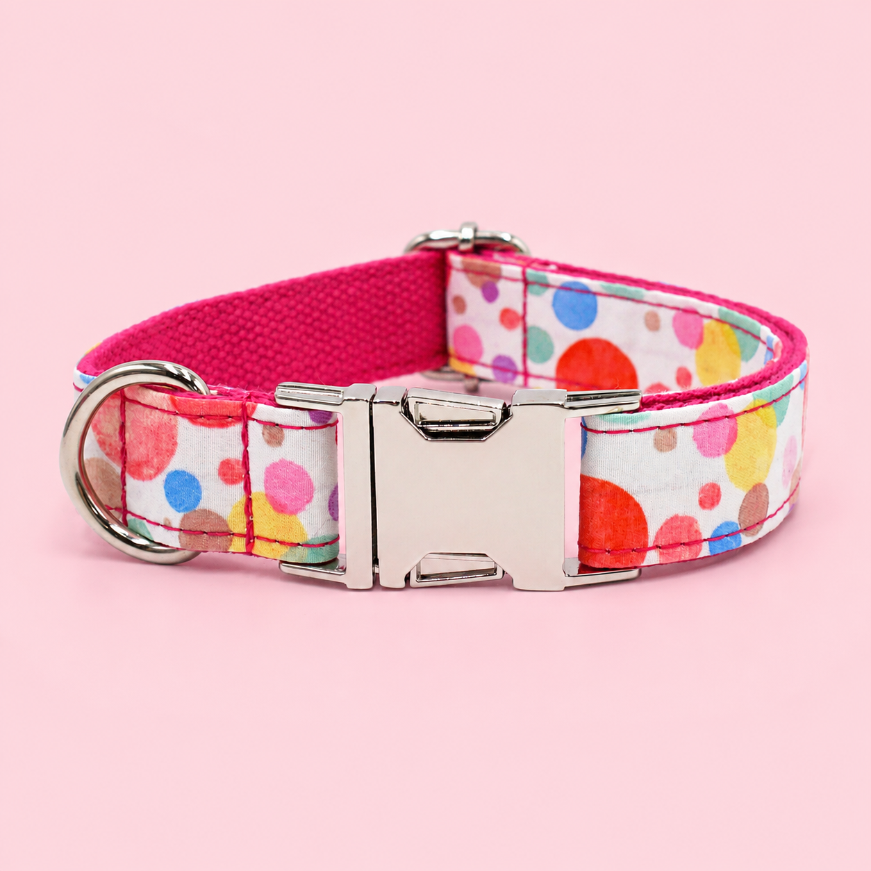 Adjustable Patterned Dog Collar with Gold Metal Buckle