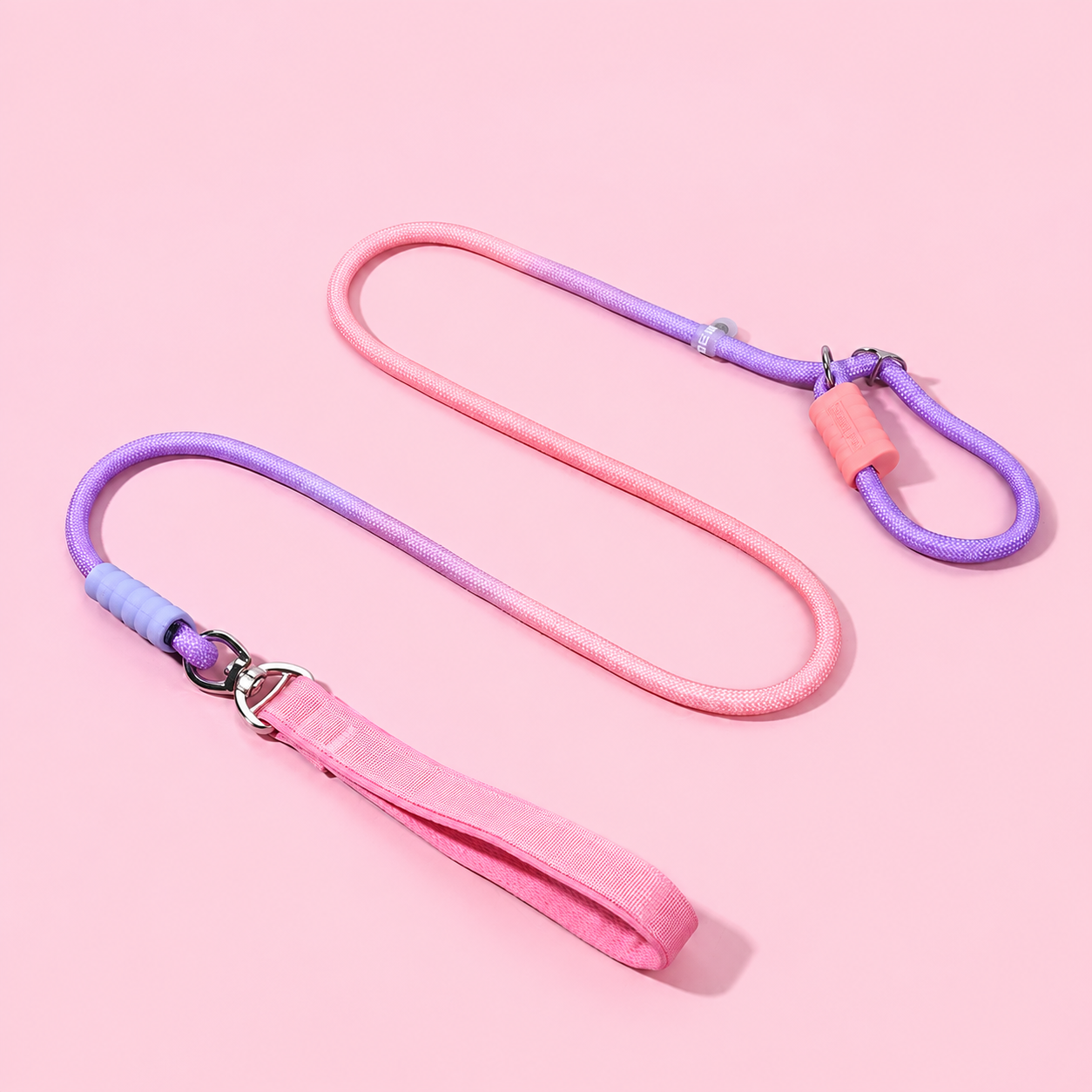 Gradient Anti-Tangle Slip Lead Dog Leash with Padded Handle & Dual Safety Stoppers