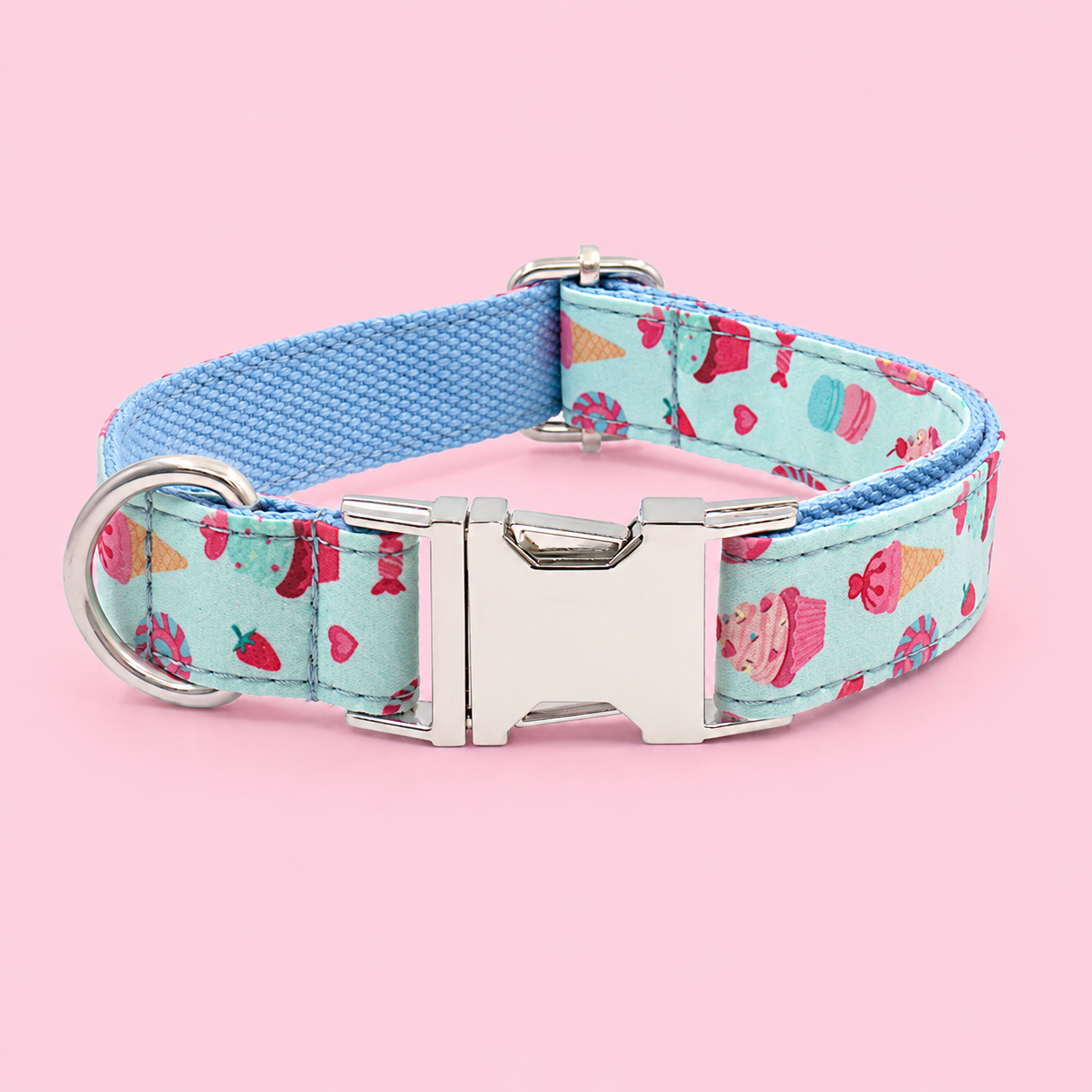 Adjustable Printed Dog Collar with Metal Buckle – Soft Fabric Collar for Small to Large Dogs