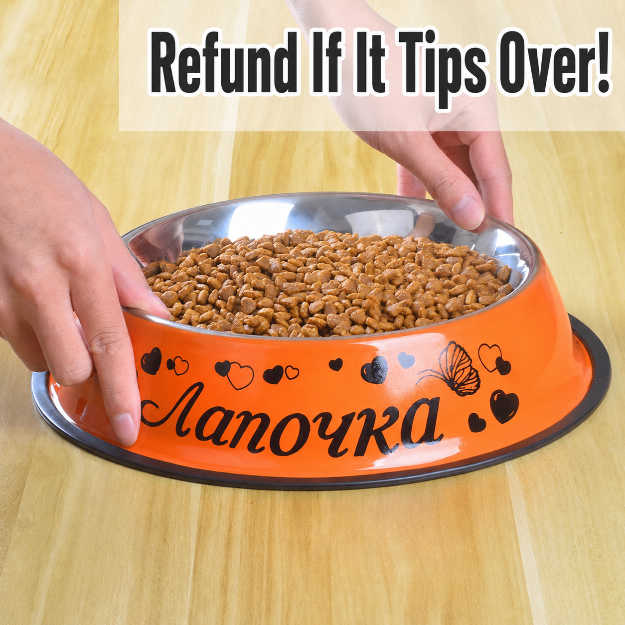Stainless Steel Non-Slip Pet Bowl – Anti-Tip Food & Water Bowl for Dogs and Cats