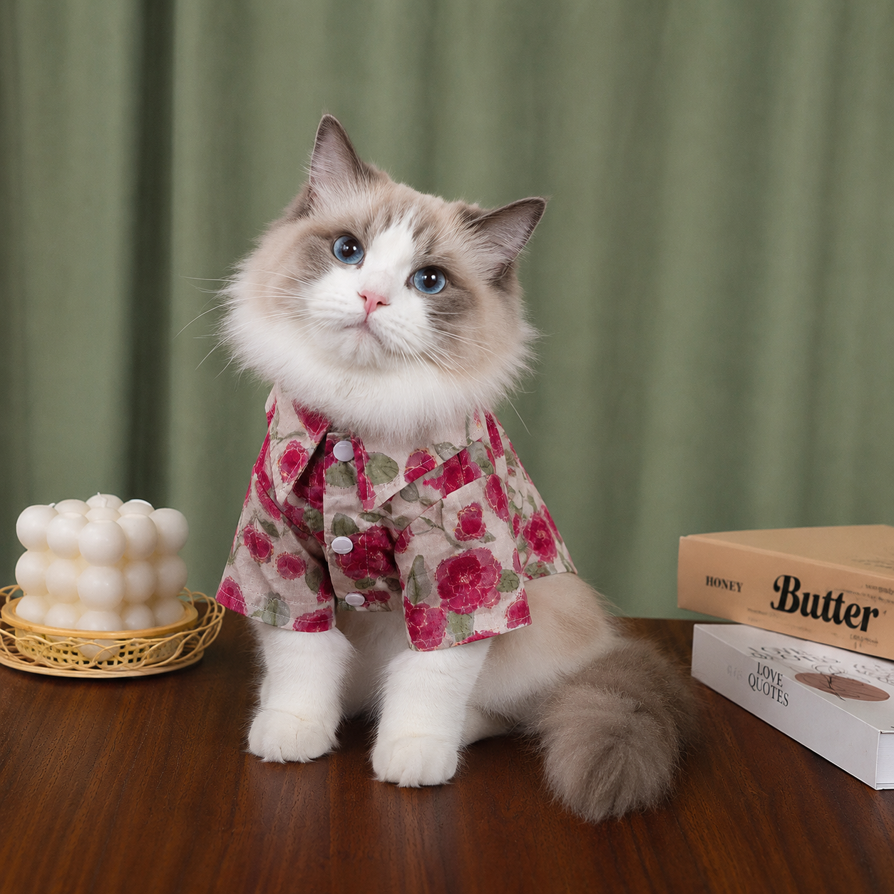 Floral Pet Shirt for Dogs & Cats – Lightweight Summer Button-Up Outfit