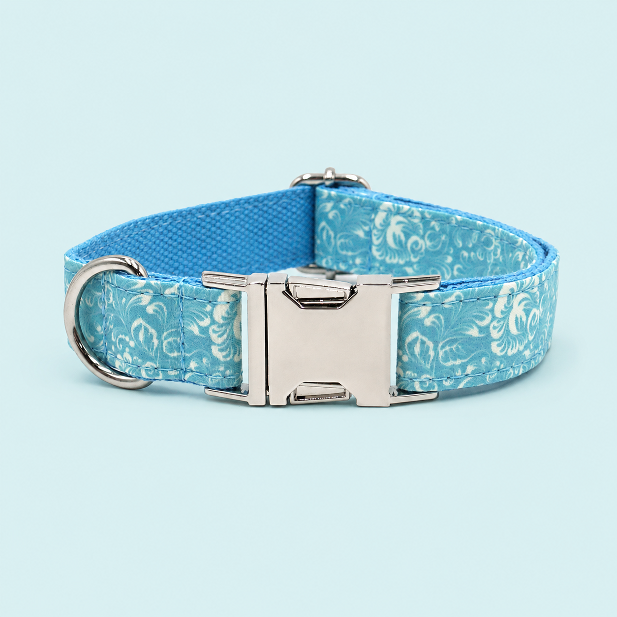 Floral Print Adjustable Dog Collar with Premium Metal Buckle