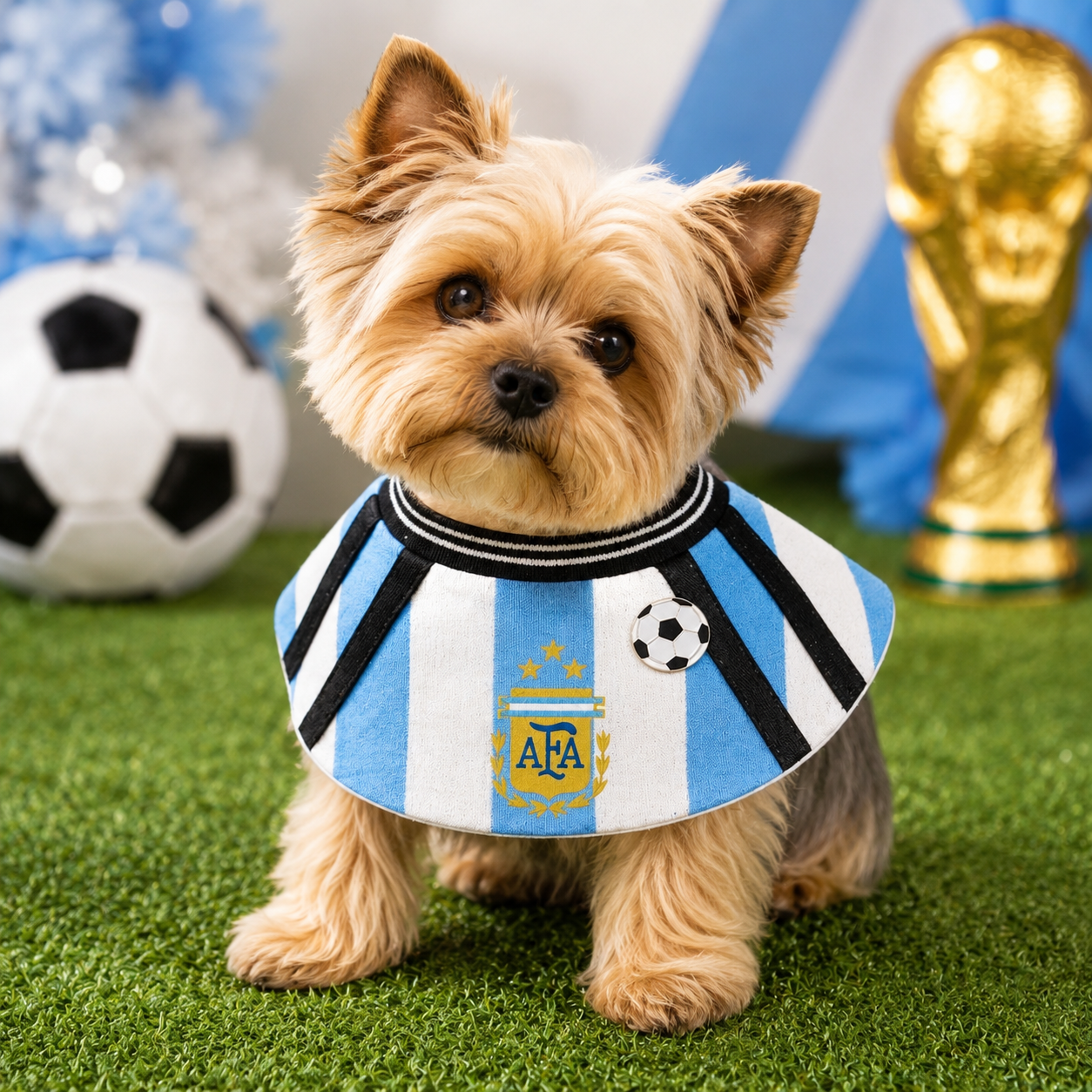 Handmade Football Team-Inspired Pet Bandana Collar – Adjustable Match Day Bib for Cats & Dogs