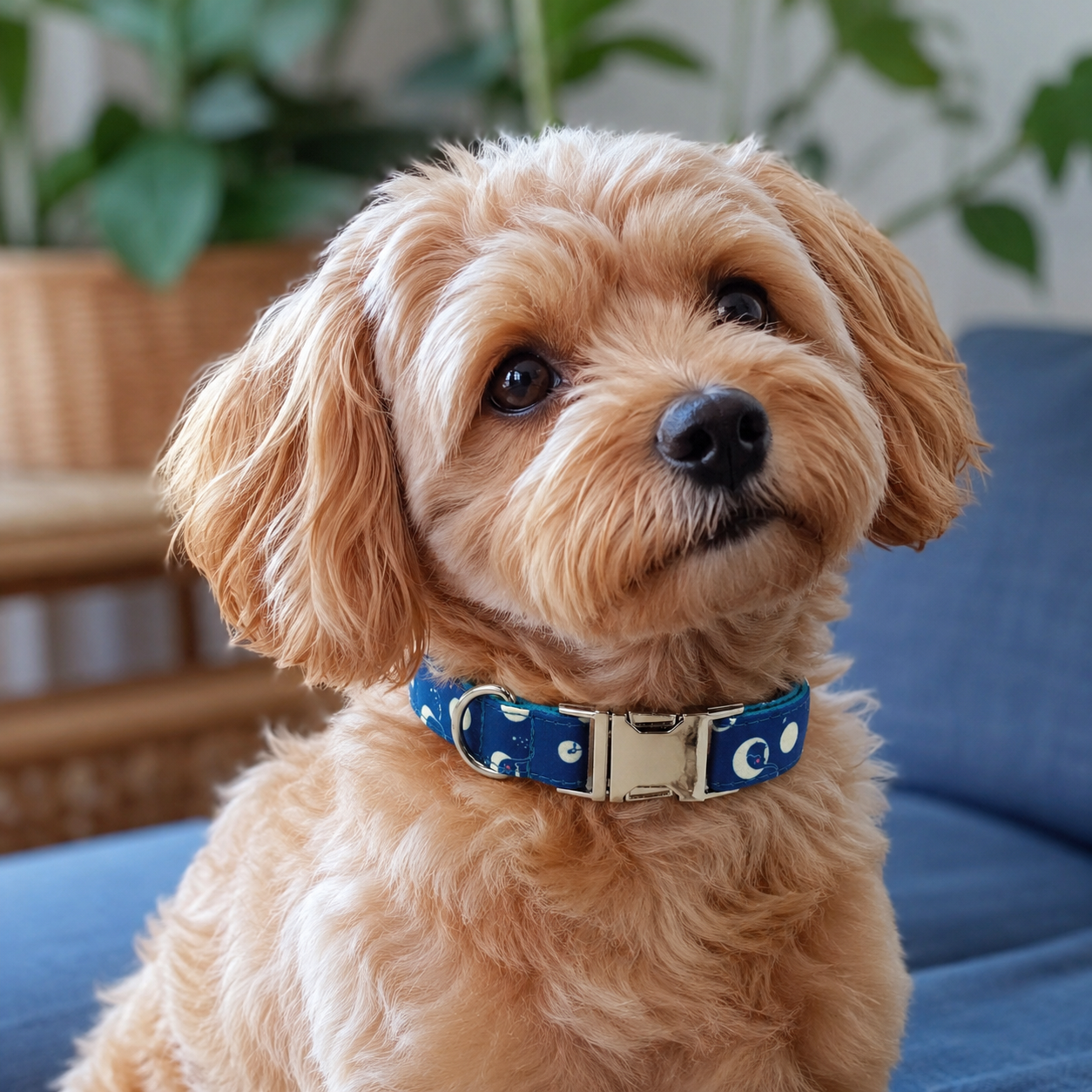 Designer Printed Dog Collar with Adjustable Fit &amp; Metal Buckle