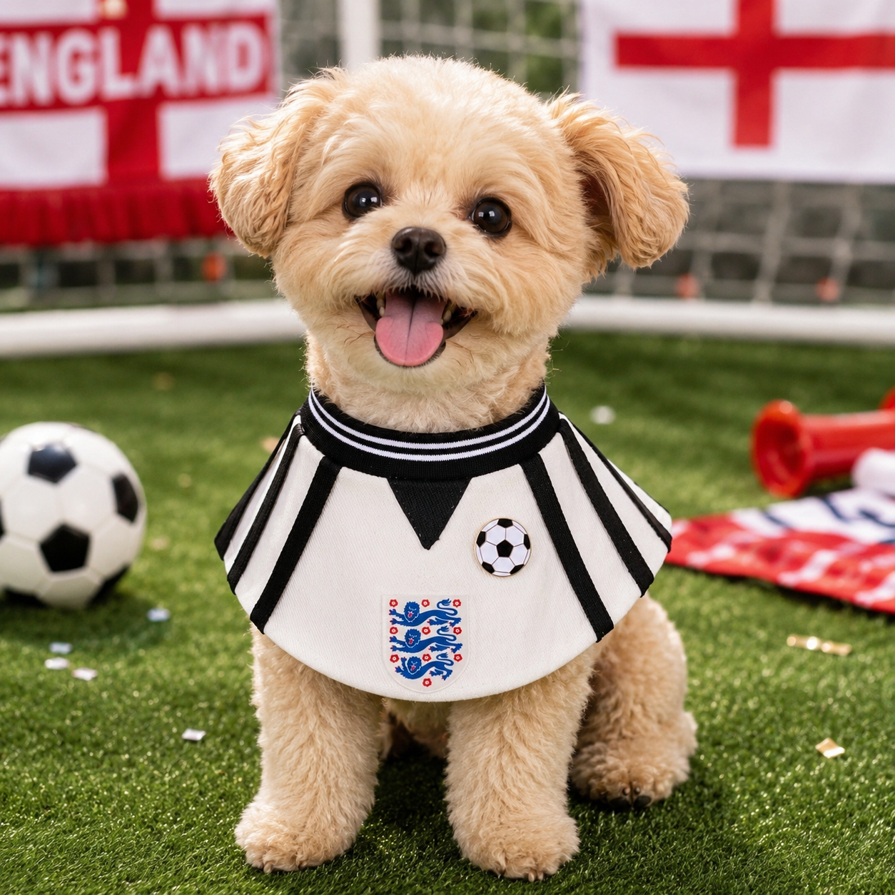 Handmade Football Team-Inspired Pet Bandana Collar – Adjustable Match Day Bib for Cats & Dogs