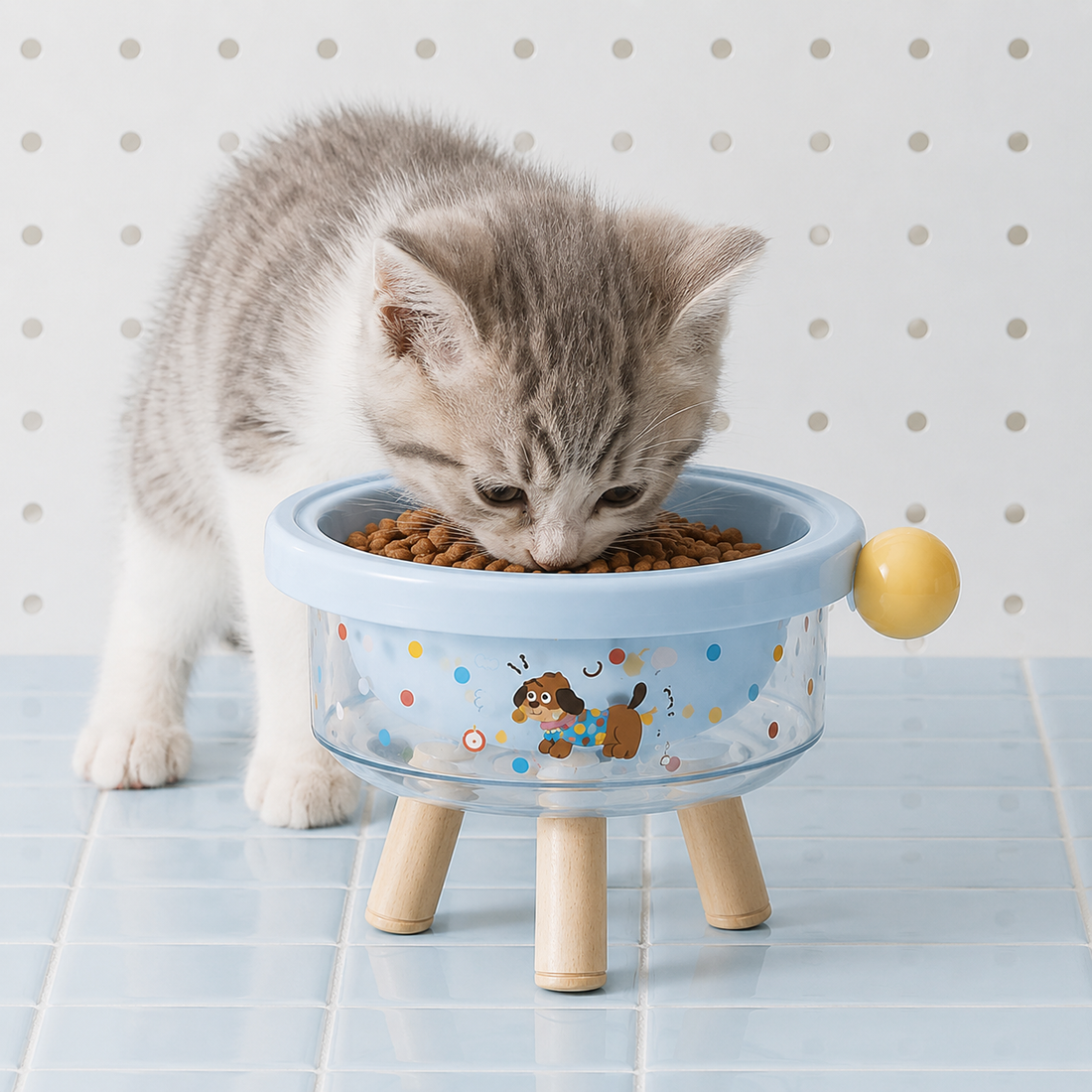 Elevated Tilted Pet Bowl with Detachable Insert – Non-Slip Feeding Bowl for Cats & Small Dogs