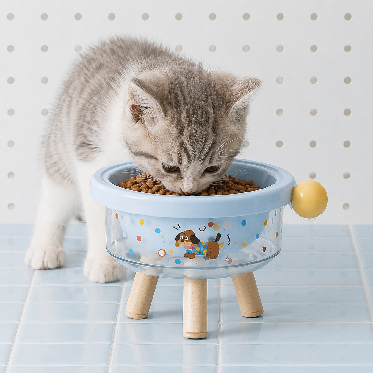 Elevated Tilted Pet Bowl with Detachable Insert – Non-Slip Feeding Bowl for Cats & Small Dogs