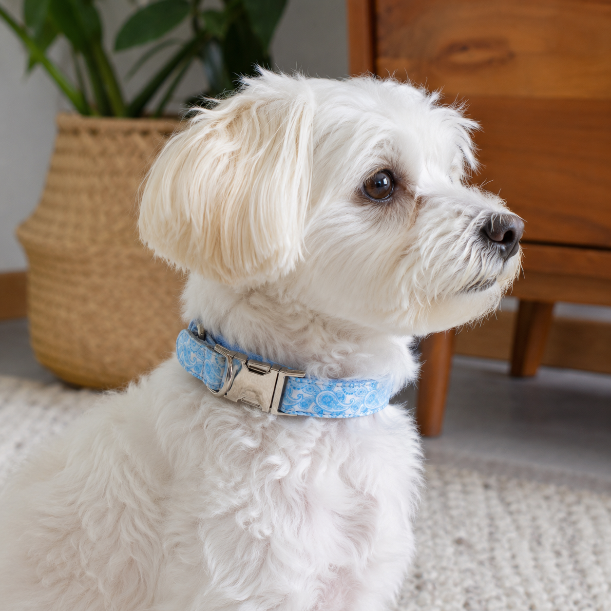 Designer Printed Dog Collar with Adjustable Fit &amp; Metal Buckle
