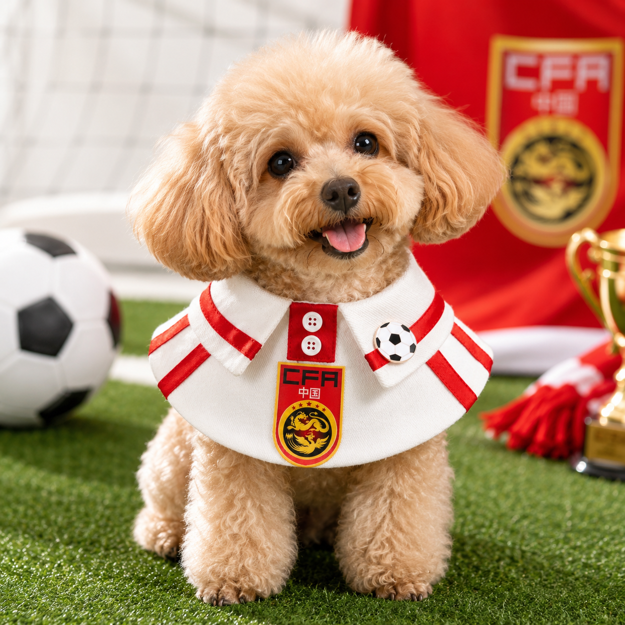 Handmade Football Team-Inspired Pet Bandana Collar – Adjustable Match Day Bib for Cats & Dogs