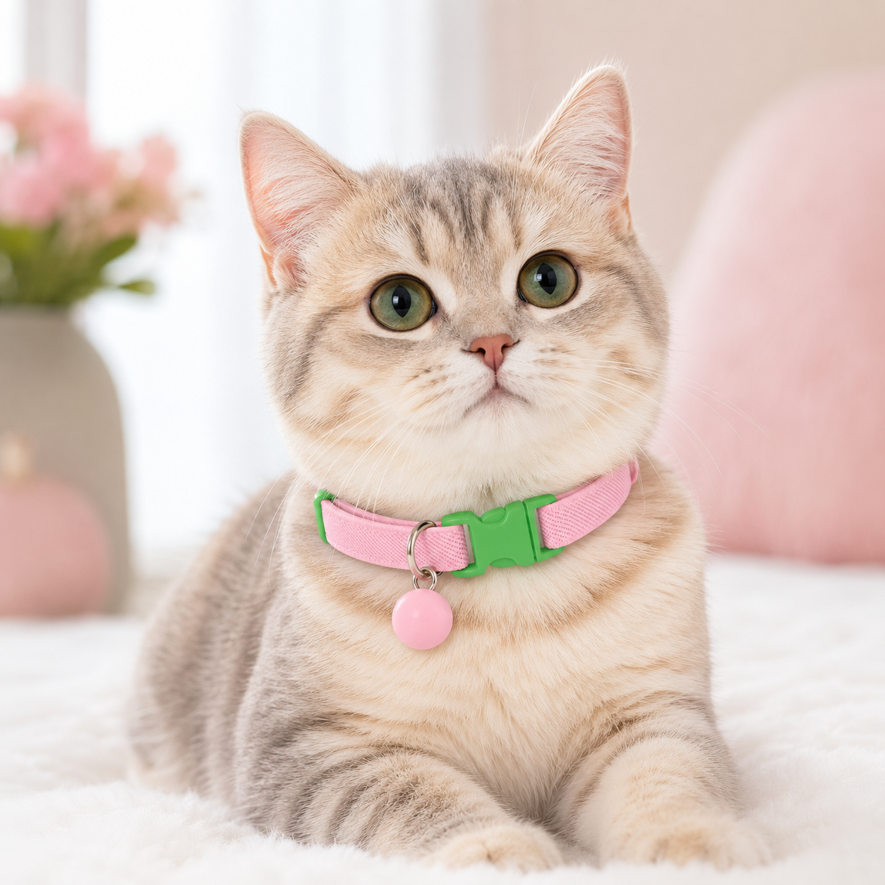 Adjustable Cat Collar with Cute Charm – Soft Lightweight Collar for Cats & Small Dogs
