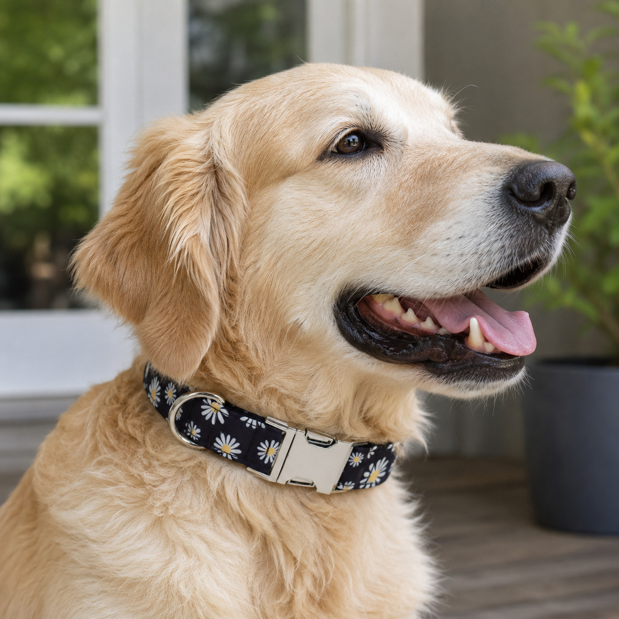 Designer Printed Dog Collar with Adjustable Fit &amp; Metal Buckle