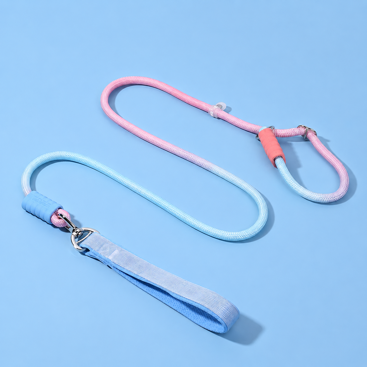 Gradient Anti-Tangle Slip Lead Dog Leash with Padded Handle & Dual Safety Stoppers