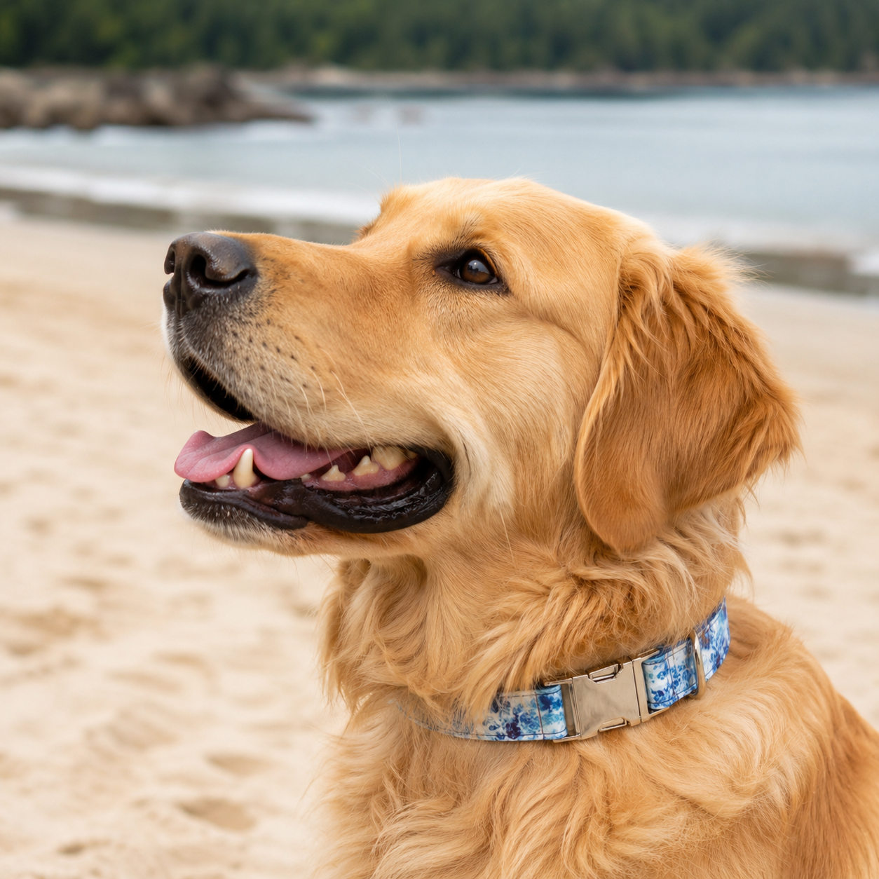Designer Printed Dog Collar with Adjustable Fit &amp; Metal Buckle
