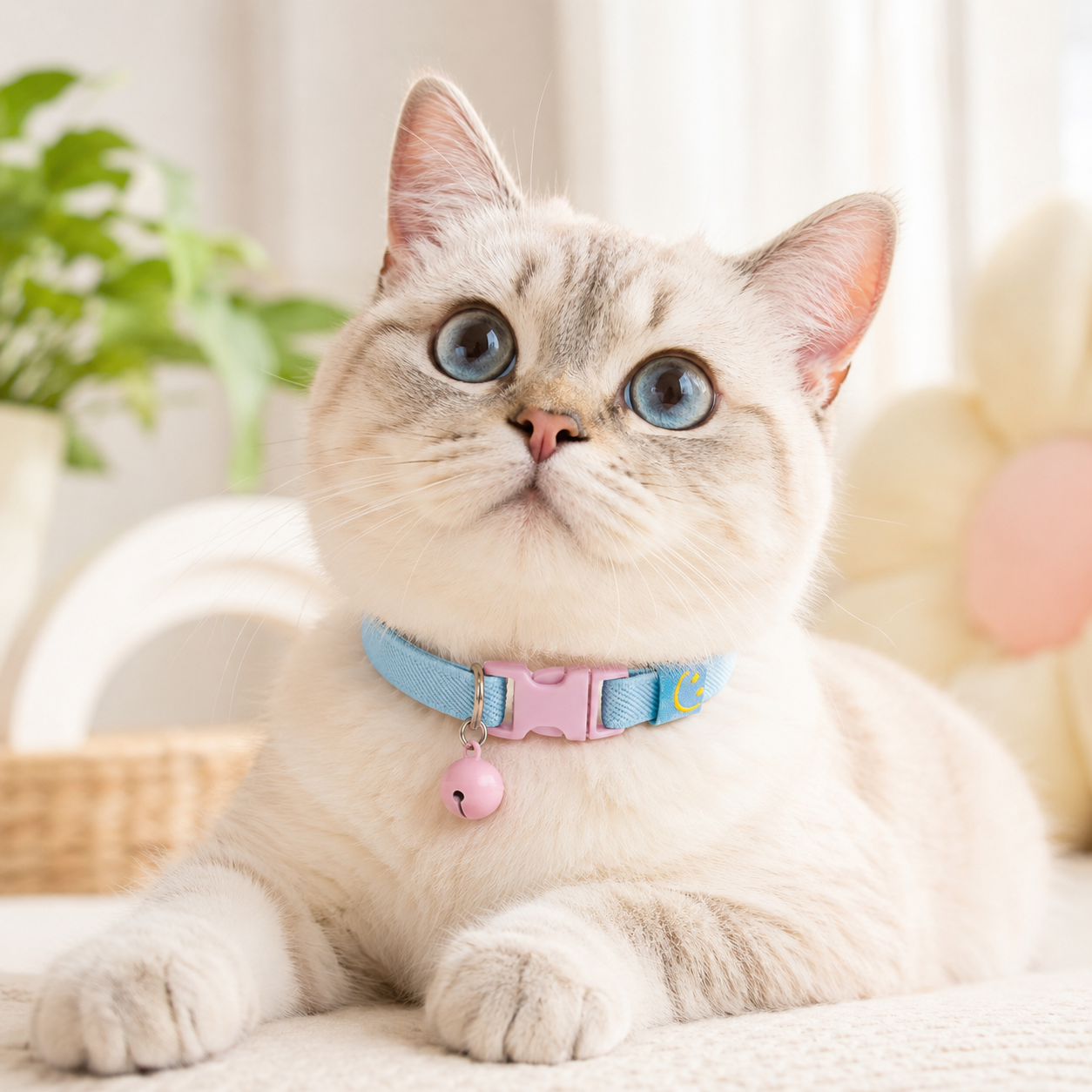 Adjustable Cat Collar with Cute Charm – Soft Lightweight Collar for Cats & Small Dogs