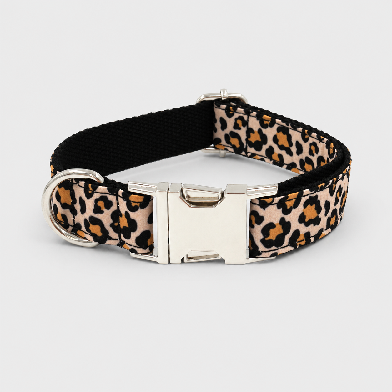 Floral Print Adjustable Dog Collar with Premium Metal Buckle