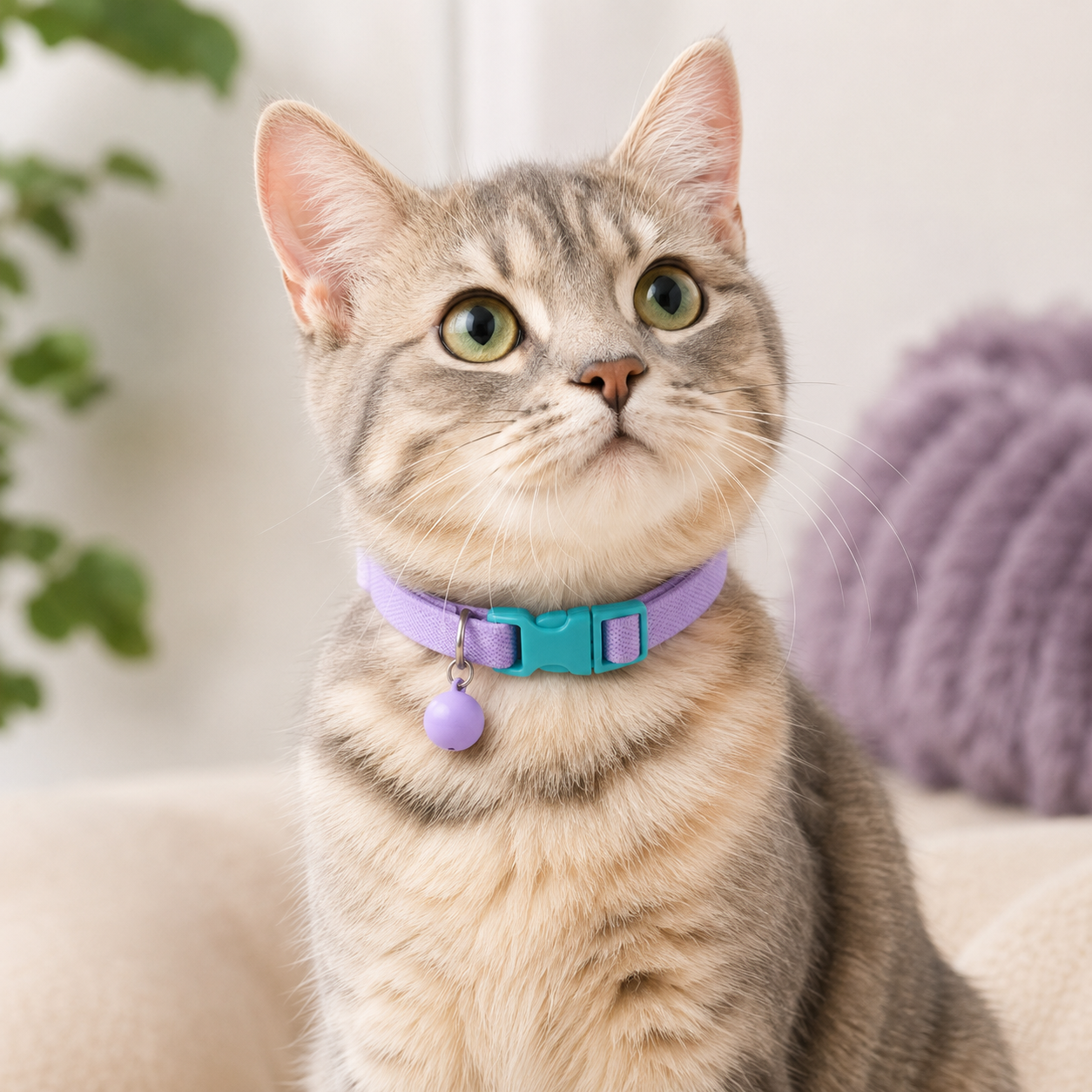 Adjustable Cat Collar with Cute Charm – Soft Lightweight Collar for Cats & Small Dogs