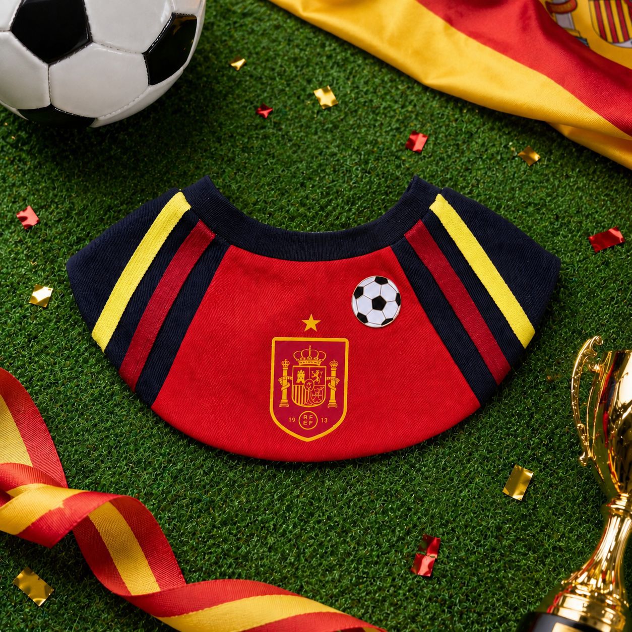 Handmade Football Team-Inspired Pet Bandana Collar – Adjustable Match Day Bib for Cats & Dogs