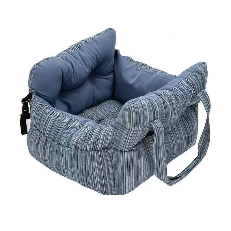 Portable Dog Car Seat Bed with Safety Straps – Padded Travel Carrier for Small & Medium Pets