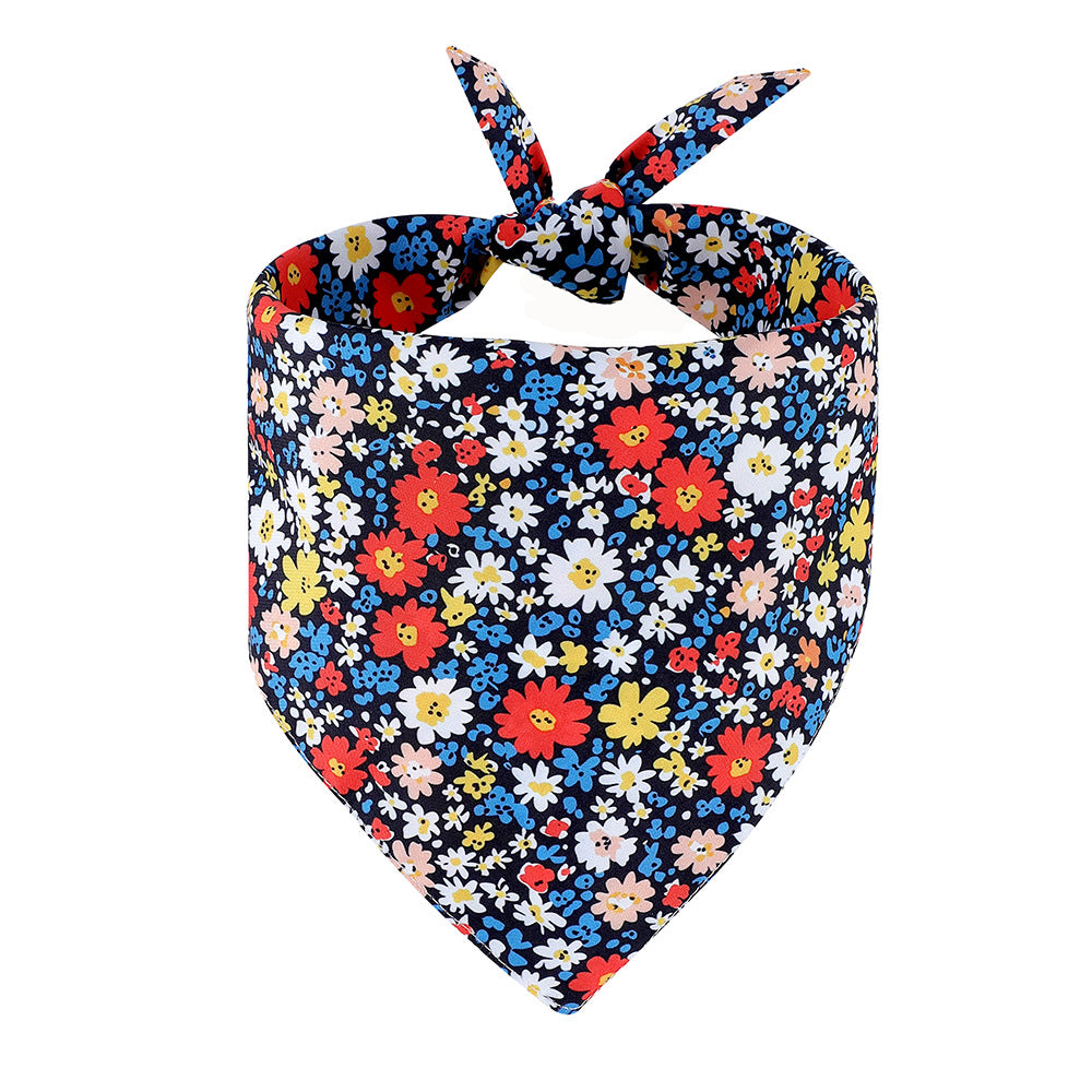 Floral Pet Bandana Scarf – Spring Summer Triangle Dog & Cat Neckerchief