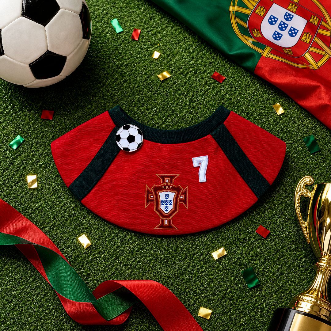 Handmade Football Team-Inspired Pet Bandana Collar – Adjustable Match Day Bib for Cats & Dogs