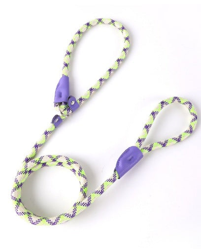 Adjustable Slip Lead Dog Leash – Lightweight Nylon Rope Training Leash with Stopper