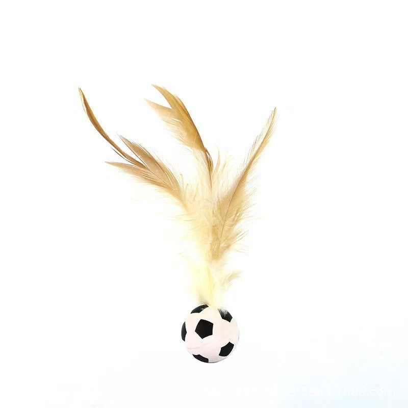 Interactive Feather Cat Toy Ball Set – Bouncy Quiet Rolling Teaser Toys for Indoor Cats