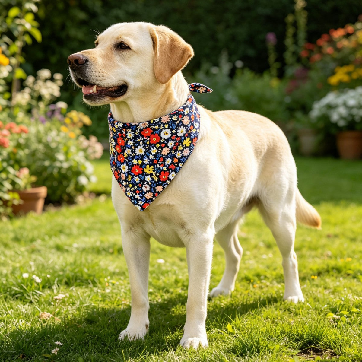 Floral Pet Bandana Scarf – Spring Summer Triangle Dog & Cat Neckerchief