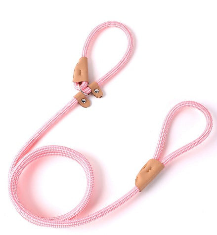 Adjustable Slip Lead Dog Leash – Lightweight Nylon Rope Training Leash with Stopper