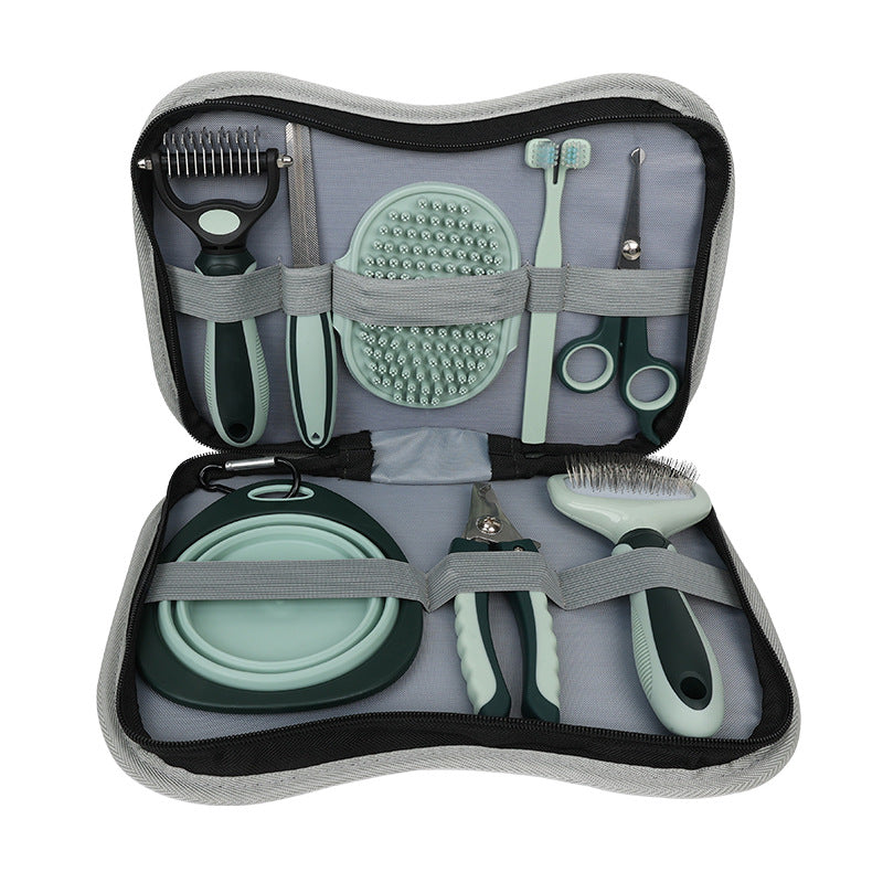 Complete Pet Grooming Kit with Storage Bag – Dog & Cat Brush, Nail Care and Trimming Set