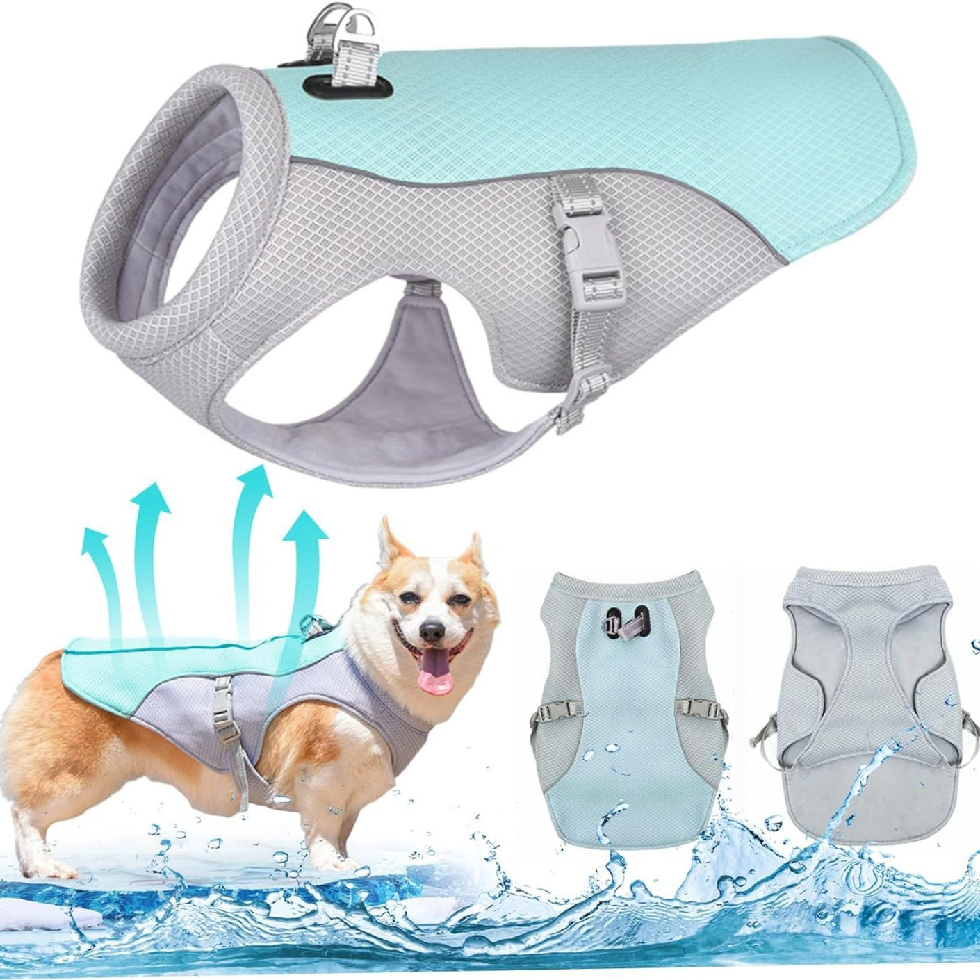 Breathable Dog Cooling Vest Harness – Lightweight Summer Heat Relief Jacket