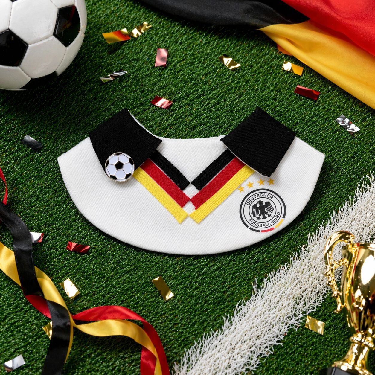 Handmade Football Team-Inspired Pet Bandana Collar – Adjustable Match Day Bib for Cats & Dogs