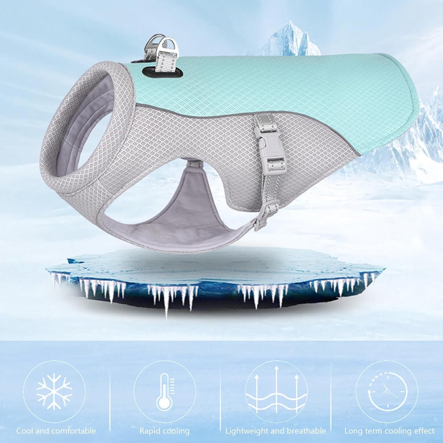 Breathable Dog Cooling Vest Harness – Lightweight Summer Heat Relief Jacket