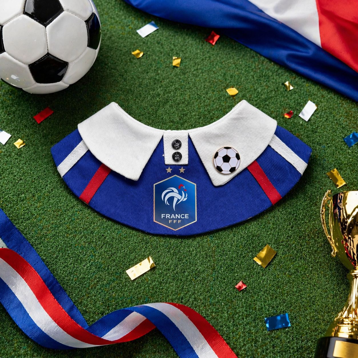 Handmade Football Team-Inspired Pet Bandana Collar – Adjustable Match Day Bib for Cats & Dogs