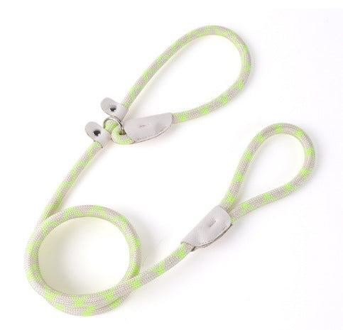Adjustable Slip Lead Dog Leash – Lightweight Nylon Rope Training Leash with Stopper