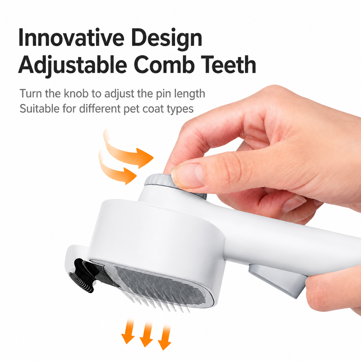 Self-Cleaning Pet Slicker Brush – Adjustable Detangling & Deshedding Brush for Dogs and Cats