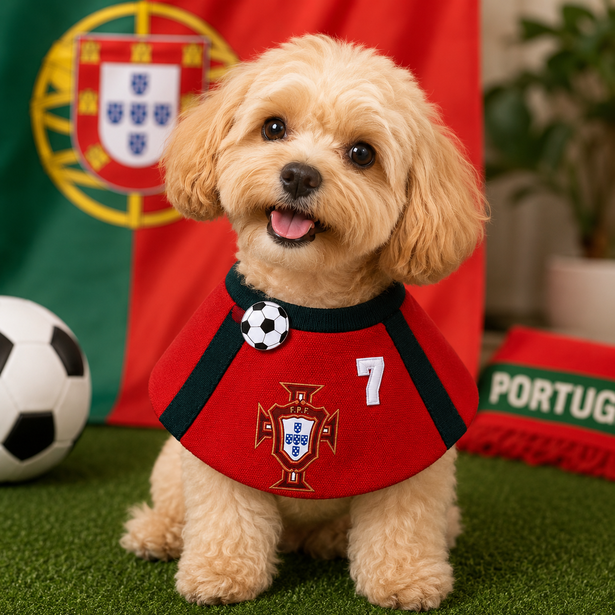 Handmade Football Team-Inspired Pet Bandana Collar – Adjustable Match Day Bib for Cats & Dogs