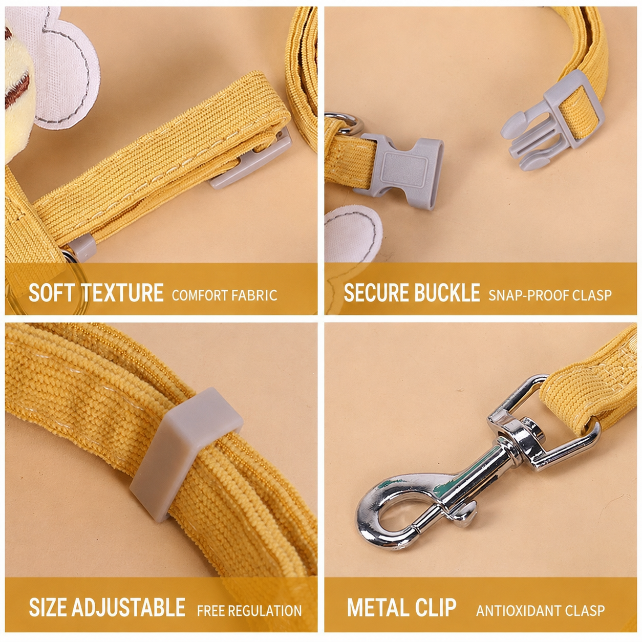Cute Bee Adjustable Cat Harness & Leash Set – Escape-Resistant Chest Harness for Cats & Small Dogs