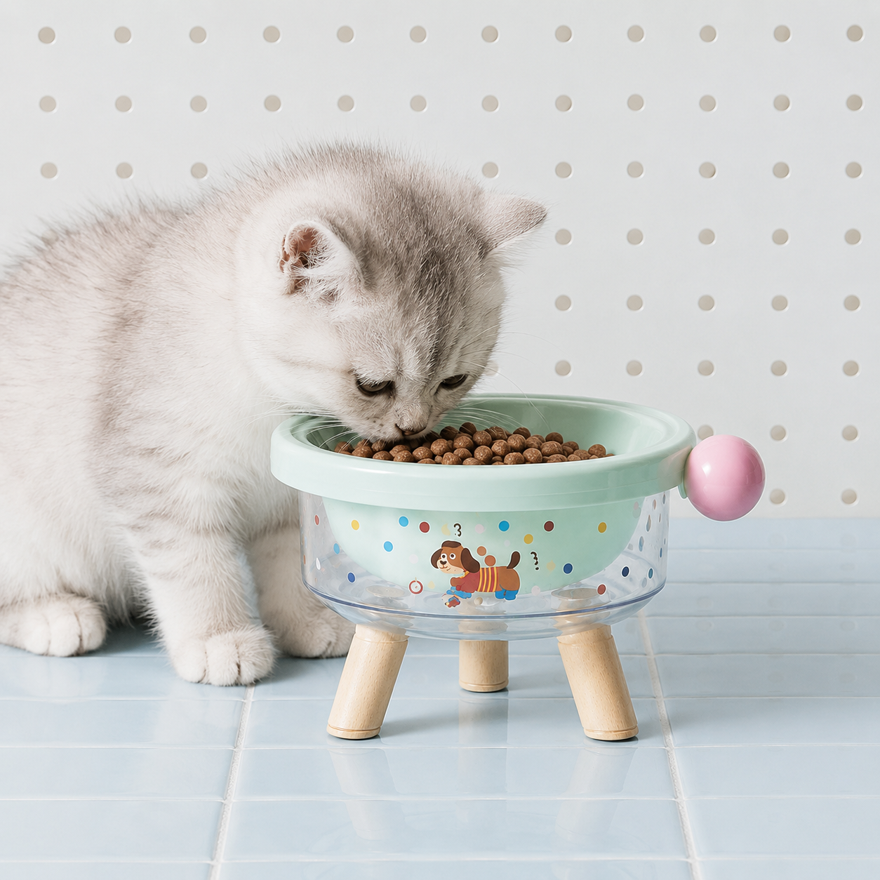 Elevated Tilted Pet Bowl with Detachable Insert – Non-Slip Feeding Bowl for Cats & Small Dogs