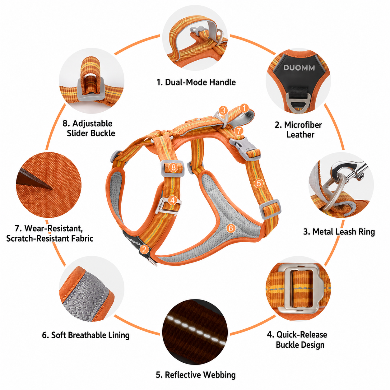 Water-Resistant No-Pull Dog Harness & Leash Set – Reflective Adjustable Walking Harness for Dogs