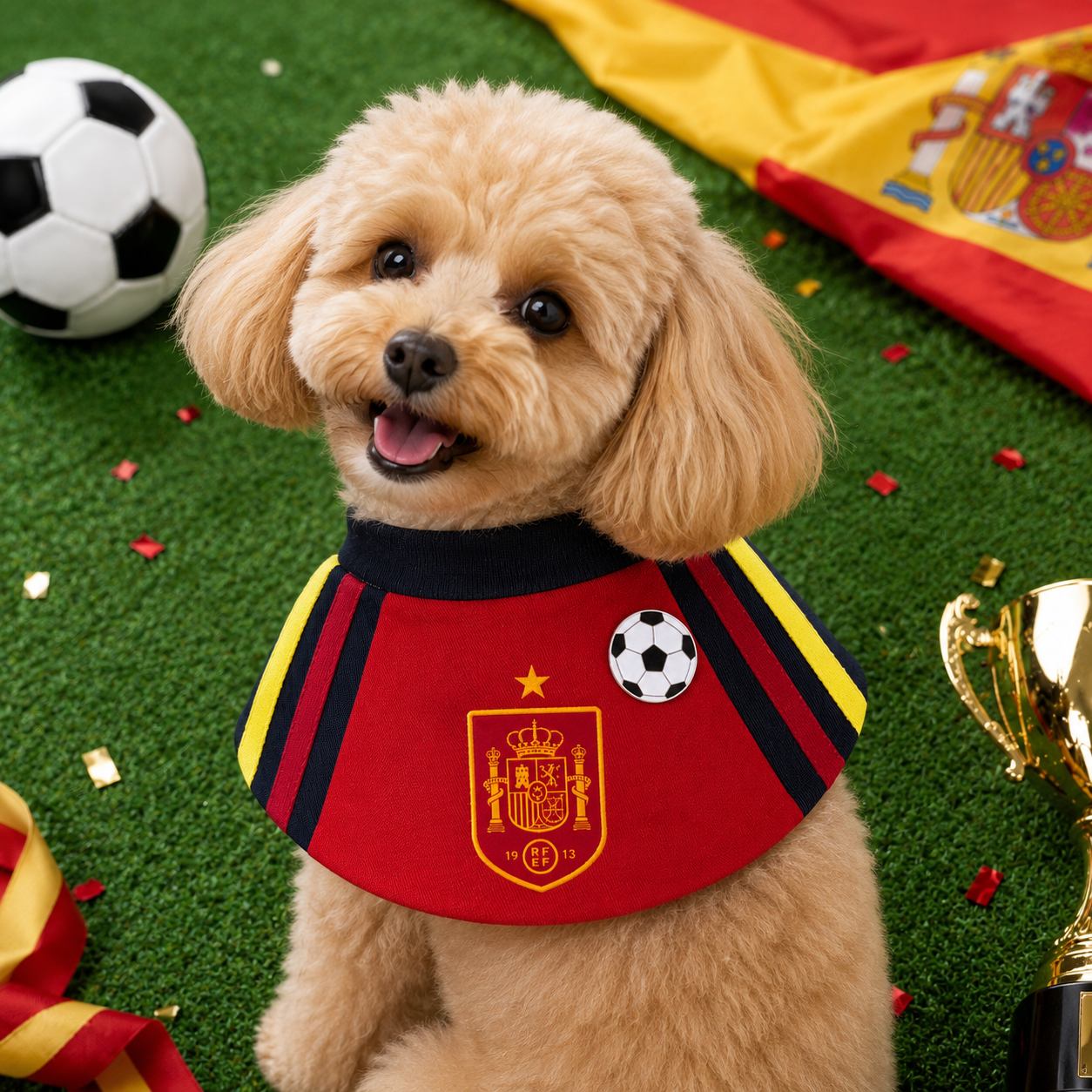 Handmade Football Team-Inspired Pet Bandana Collar – Adjustable Match Day Bib for Cats & Dogs