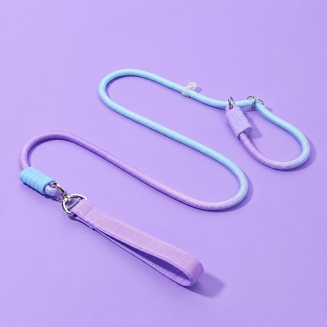 Gradient Anti-Tangle Slip Lead Dog Leash with Padded Handle & Dual Safety Stoppers